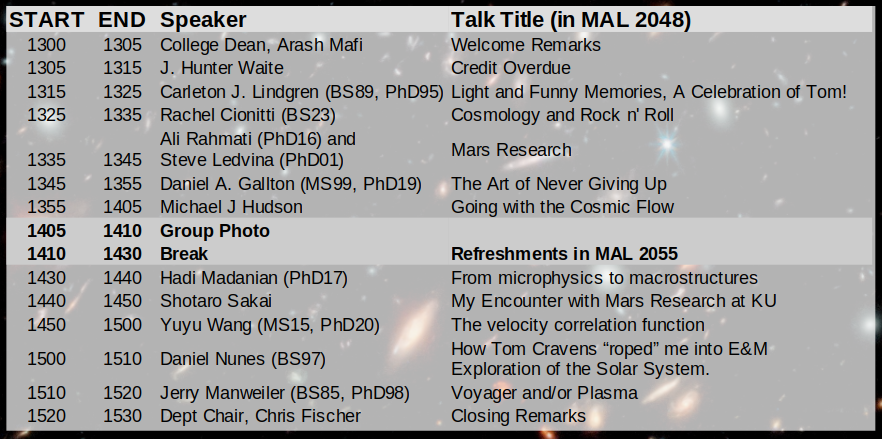 program schedule