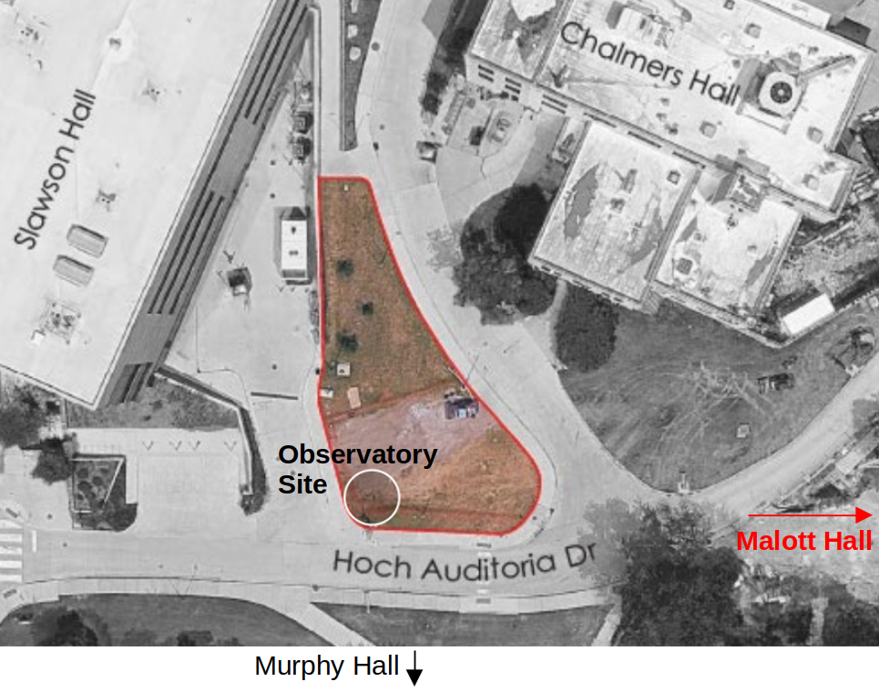 Map of observatory location at KU